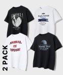 아워스코프(OURSCOPE) [2PACK] DTP Graphic T-Shirts : 17 Color