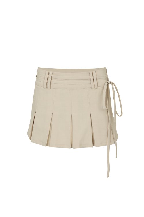 Musinsa Painorpleasure Rue Pleats Skirt Beige