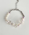 엘리오나(ELYONA) Clear Beads Pearl Bracelet (Black,Lilac,Pink)