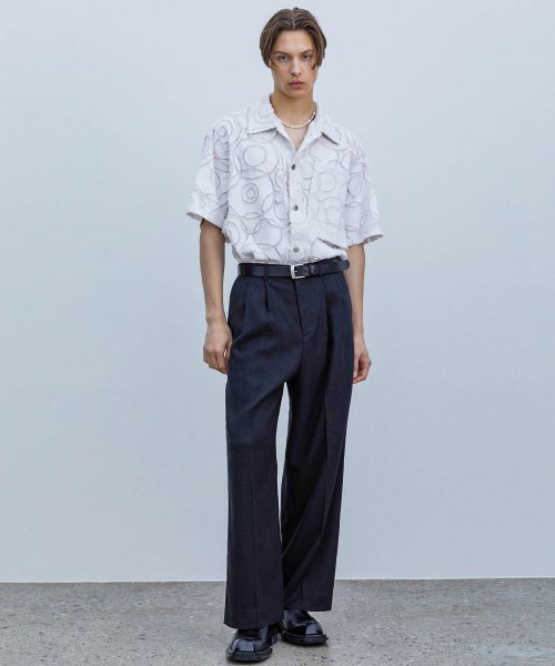 MUSINSA TRIP LE SENS Cool Linen Two Tuck Wide Slacks Natural Black