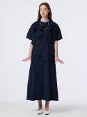 더 스튜디오 케이(THE STUDIO K) 리본 포인트 고어드 스커트 셔츠 드레스 (네이비)