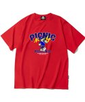 트립션(TRIPSHION) PICNIC BOY GRAPHIC 티셔츠 - 레드