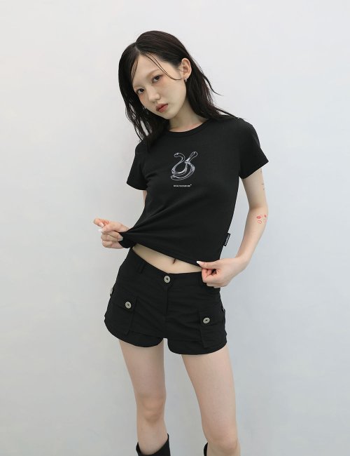 MUSINSA UGLYSHADOW DIGITAL LOGO TOP BLACK