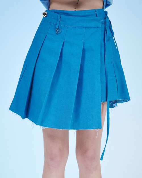 DILETTANTISME - D-Ring Pleated Wrap Skirt (BL)