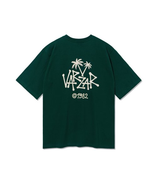 Musinsa Varzar Palm Tree Logo Short Sleeve T Shirt Green