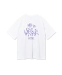 바잘(VARZAR) 팜트리 로고 반팔 티셔츠 화이트/퍼플