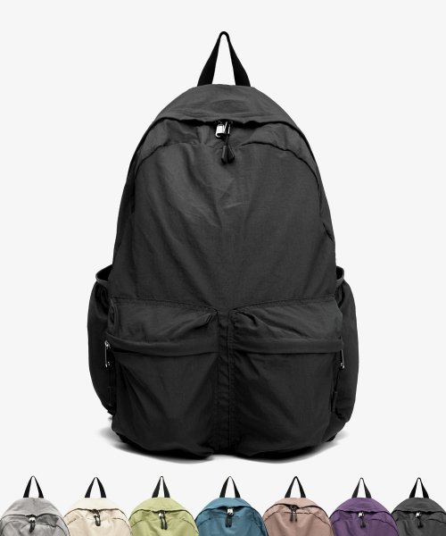 MUSINSA TOFFEE Big Pocket Crease Nylon Backpack 7 COLOURS