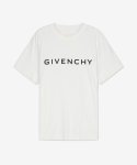 지방시(GIVENCHY) 여성 로고 프린트 반소매 티셔츠 - 화이트 / BW707Z3YAC100