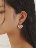 러브미몬스터(LOVE ME MONSTER) [Silver] Plump L Heart Earrings