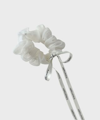 [Organza] Mizz ribbon scrunchie (Ivory)
