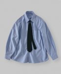 라퍼지스토어(LAFUDGESTORE) [넥타이 SET] 솔리드 오버핏 옥스포드 타이셔츠_Royal Blue