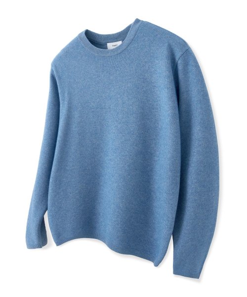 Musinsa Tngt Melange Blue Semi Overfit Cashmere Blend Crew Neck Knit