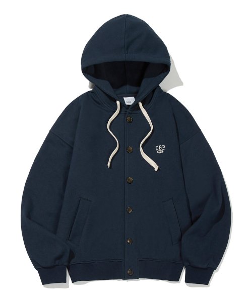 MUSINSA Codegraphy 90S CGP Button Hood Zip Up Navy