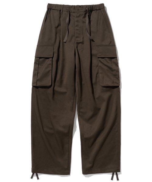 wool cargo pocket pants brown