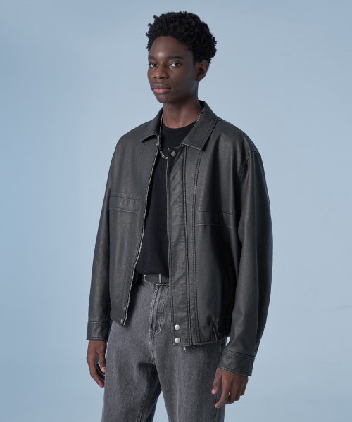 Musinsa Sperone Overfit Washed Heritage Jacket Black