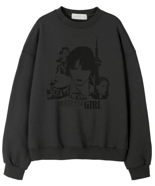 Musinsa Secondmono Mystery Girl Overfit Sweatshirt Charcoal