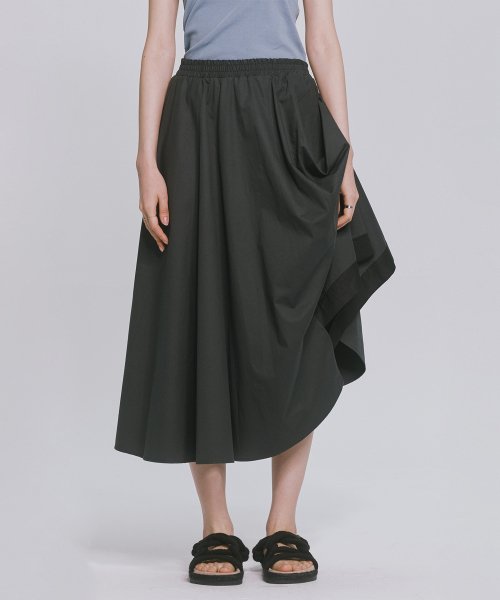 Musinsa Monophobia Puff Flared Skirt Gray