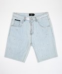 스트라이크(STRIKE) Light Clean Bleach Wash Denim Shorts