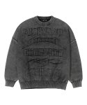 아조바이아조(AJOBYAJO) [PBA] Five AJO Logos Washed Sweater [BLACK]