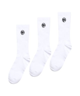 3PACK EMBROIDERY SOCKS white