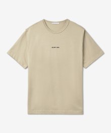 프론트 로고 반소매 티셔츠 - 베이지 / N04HM510QEO