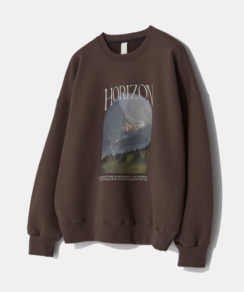 Musinsa Cofwi Horizon Arch Sweatshirt Dark Burgundy