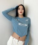 디쏘에이치(D.XO.H) 시즌 로고 유니폼 세미 워머 크롭티  [sky blue]