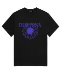 글리터 플라워 반팔 티셔츠 (DPTS002) 블랙/퍼플