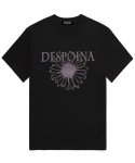 글리터 플라워 반팔 티셔츠 (DPTS002) 블랙/바이올렛