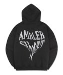 엠블러(AMBLER) Heart Sunset 오버핏 기모 후드 티셔츠 AHP1009 (블랙)