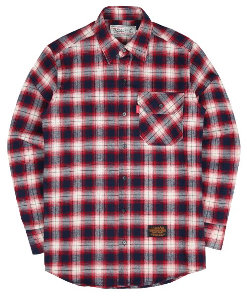 Basic Flannel Shirts - Navy/Red