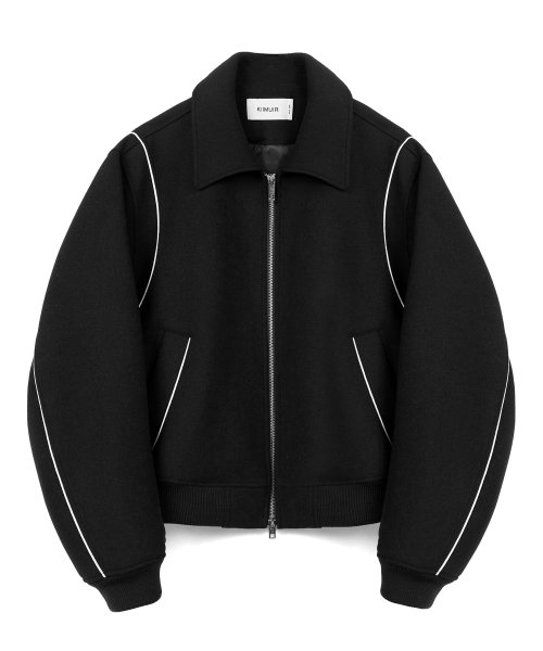 Musinsa Kiimuir Women Surplus Wool Wool Varsity Jacket Black