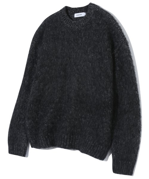 Musinsa Basemoment Bulky Brush Crew Neck Knit Charcoal