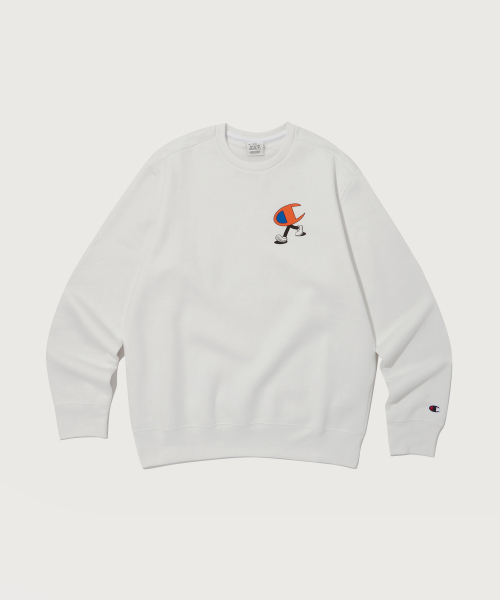 CHAMPION BAEKGEURAEPIK KEURUNEK SEUWETEUSHIRT OFF WHITE