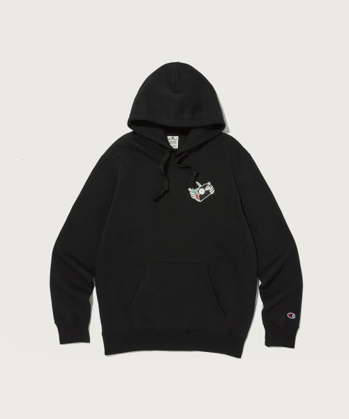 CHAMPION BAG GEURAEPIK GIMO HUDEU T-SHIRT BLACK