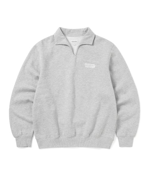 Musinsa Thisisneverthat Fw Open Collar Sweatshirt Heather Grey