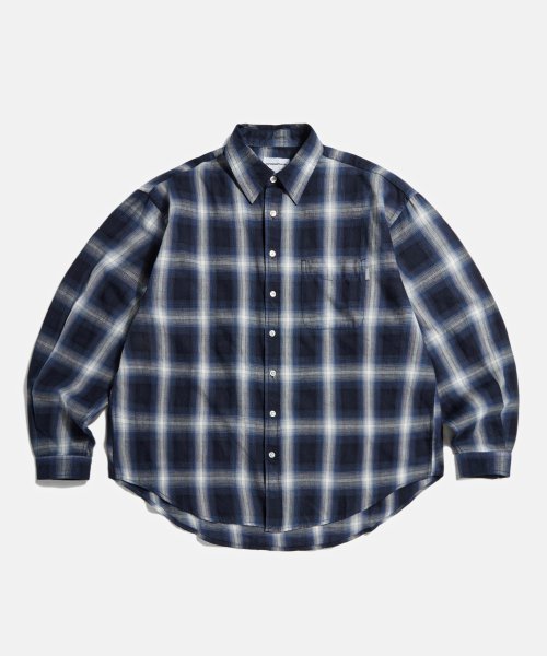 Musinsa Espionage Ombre Plaid Comfy Shirt Navy