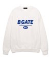 B-GATE 로고 오버핏 맨투맨 (BRLTS001) 화이트/블루