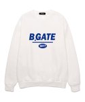 바리게이트(BARIGATE) B-GATE 로고 오버핏 맨투맨 (BRLTS001) 화이트/블루