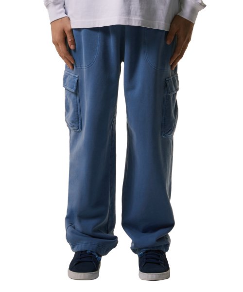 OVERDYED SPIRAL CARGO SWEAT PANTS blue