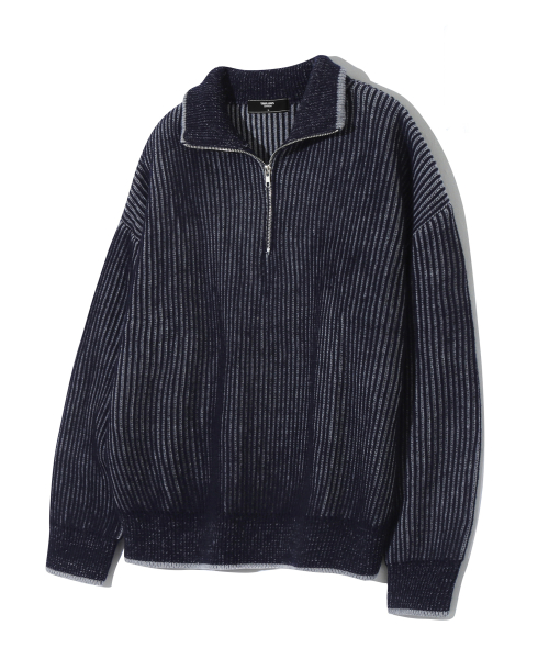 Musinsa Trillion Washable Half Zip Up Collar Neck Hachi Knit Melange