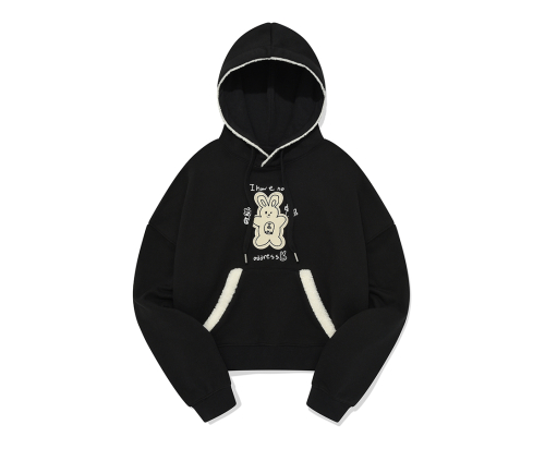 Musinsa Kirsh Witty Bunny Nomad Graphic Hood Black