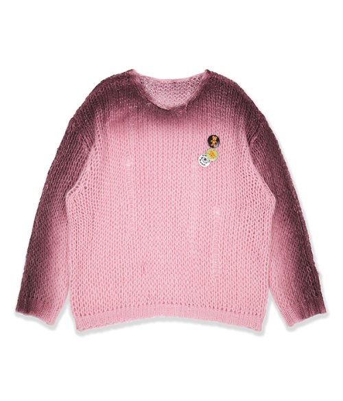 MUSINSA YOUTHBATH MESH SPRAY KNIT PINK