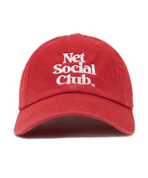 MUSINSA NET SOCIAL CLUB OG LOGO WASHED CAP RED