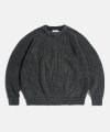 Pigment Dyed Raglan Knit Sweater Black
