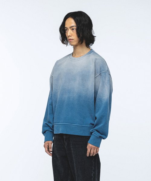 MUSINSA LAB TWELVE 23F W Smudge Dying Sweatshirt Midnight Blue