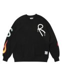 스티그마(STIGMA) FIRE OVERSIZED CREWNECK BLACK