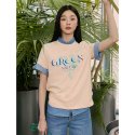 빈폴 레이디스(BEANPOLE LADIES) [Green] 보타닉 그래픽 프린트 반소매 티셔츠  베이지 (BF3242N03A)