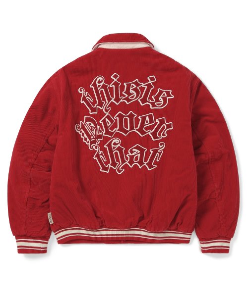 MUSINSA公式 thisisneverthat Fortuna Corduroy Varsity Jacket Red