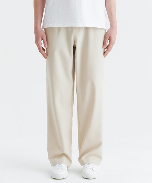 Unisex Semi-Wide Banding Slacks - Cream